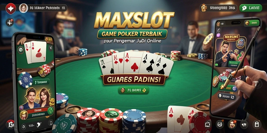 Tampilan gameplay seru di MAXSLOT dengan suasana poker yang mendebarkan.