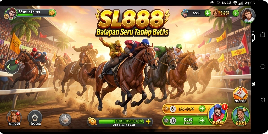 Gameplay SL888 yang menegangkan dan penuh aksi balapan.